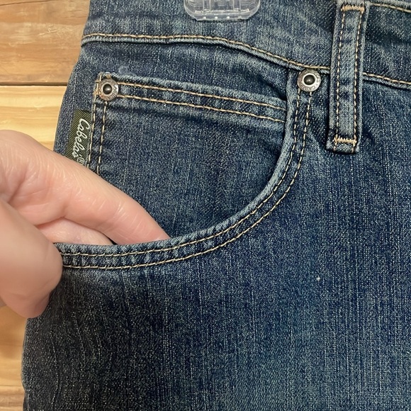 Cabela's Casuals size 8 Average Medium Wash Above-the-knee Stretchy Denim Skirt - Picture 3 of 13